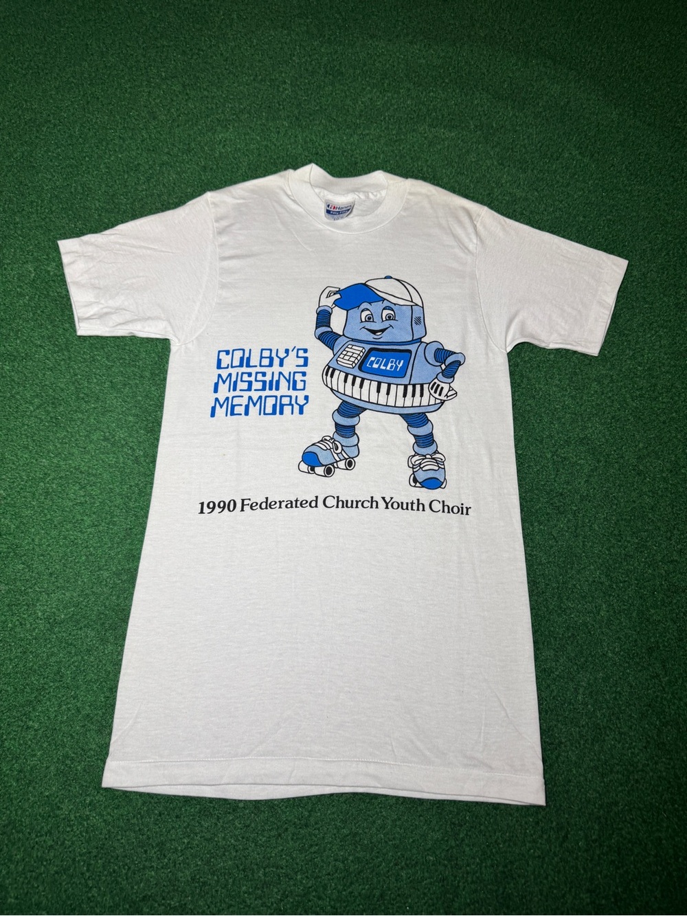 Church Youth Choir Vintage T Shirt 90s Colbys Missing Memory Robot XS/S Shirt